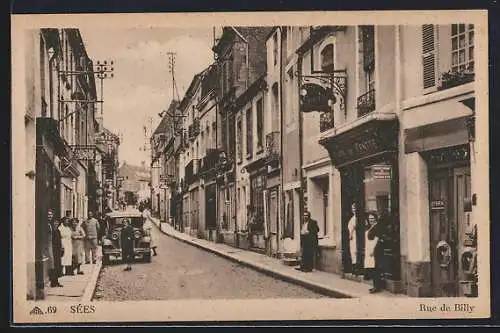 AK Sées, Rue de Billy, Café du Centre