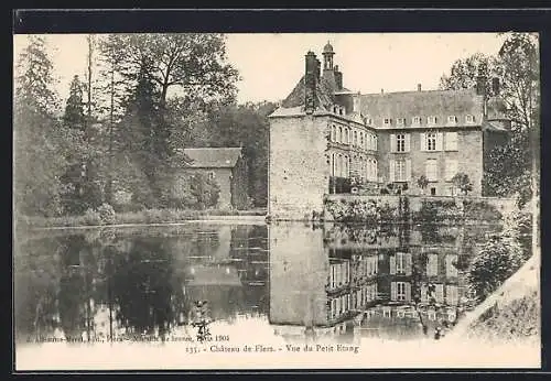 AK Flers, Château de Flers, Vue du Petit Étang