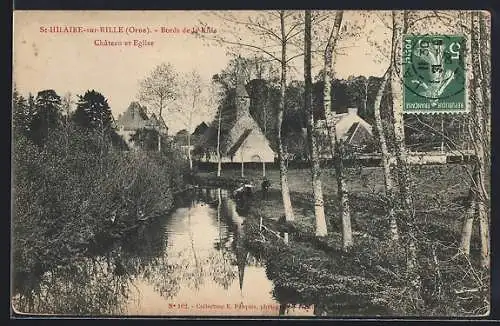 AK St-Hilaire-sur-Rille, Bords de la Rille, Château et Église