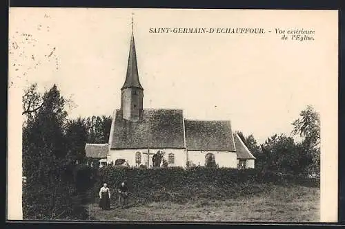 AK Saint-Germain-d`Échauffour, Vue extérieure de l`église