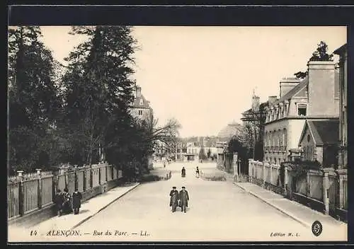 AK Alencon, Rue du Parc, Strassenpartie