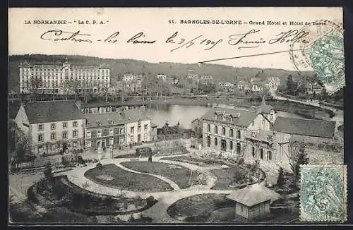 AK Bagnoles-de-l`Orne, La Normandie, Grand Hôtel et Hôtel de Paris