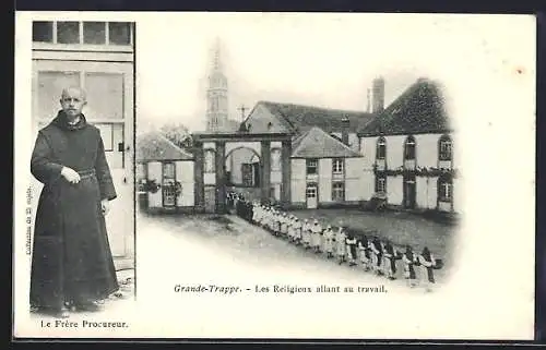 AK Grande-Trappe, Les Religieux allant au travail