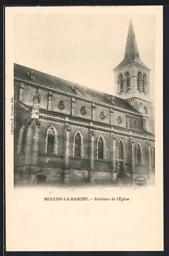 AK Moulins-la-Marche, Extérieur de l`Église