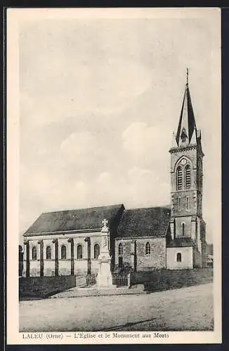 AK Laleu /Orne, L`Eglise et le Monument aux Morts