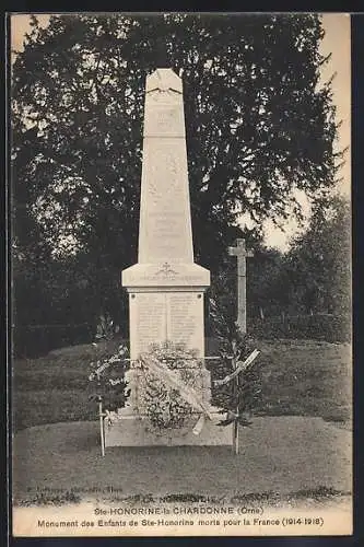 AK Ste-Honorine-la-Chardonne, Monument des Enfants de Ste-Honorine morts pour la France 1914-18