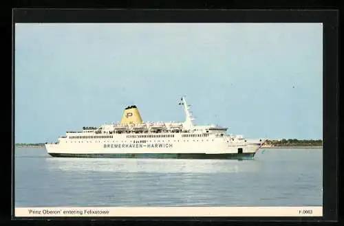 AK Passagierschiff Prinz Oberon bei Felixstowe