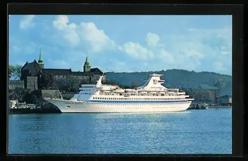 AK Passagierschiff M/S Song of Norway am Ufer, Royal Caribbean Cruise Line