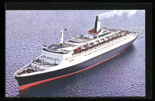 AK Passagierschiff der Cunard Line auf hoher See