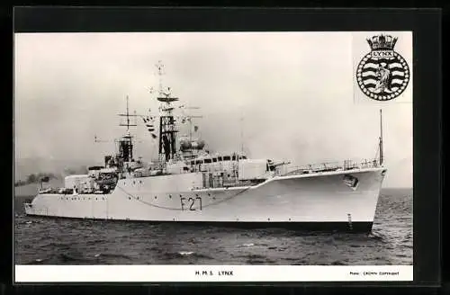 AK Kriegsschiff H. M. S. Lynx auf hoher See