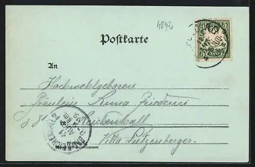 Mondschein-AK Ruhpolding, Ortsansicht mit dem Rauschberg