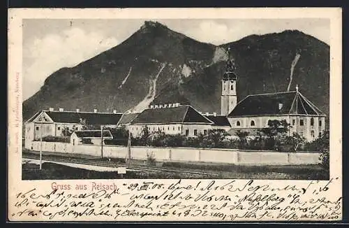 AK Reisach / Inn, Teilansicht mit Kirche