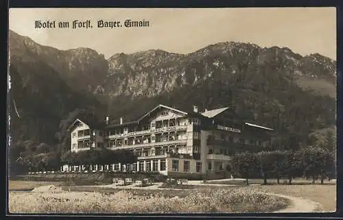 AK Bayer. Gmain, Hotel am Forst mit Terrassen