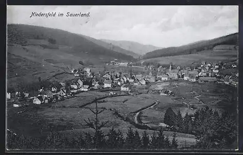 AK Niedersfeld im Sauerland, Ortsansicht aus der Vogelschau