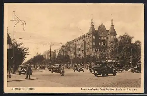 AK Charlottenburg, Bismarck-Strasse Ecke Berliner Strasse, Am Knie