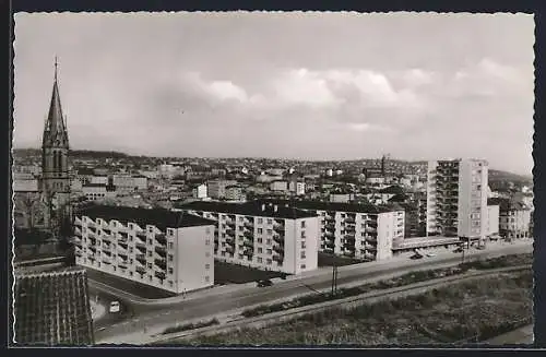 AK Pforzheim, In der Au, Wohnsiedlung aus der Vogelschau