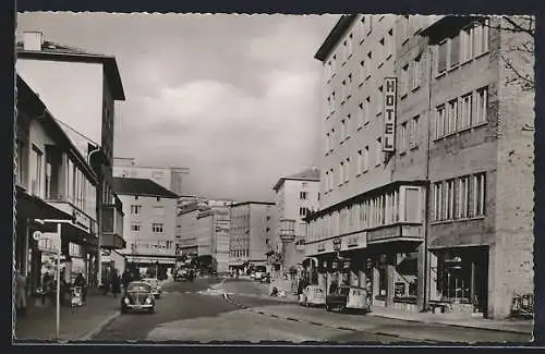 AK Pforzheim, Blick vom Sedanplatz in Richtung Rossbrücke