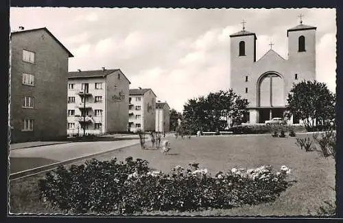 AK Pforzheim, Antoniuskirche in der Antoniusstrasse