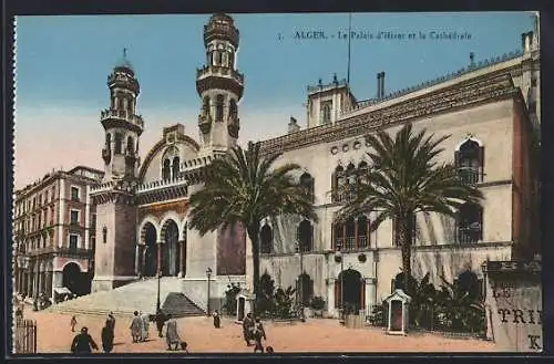 AK Alger, Le Palais d`Hiver et la Cathédrale