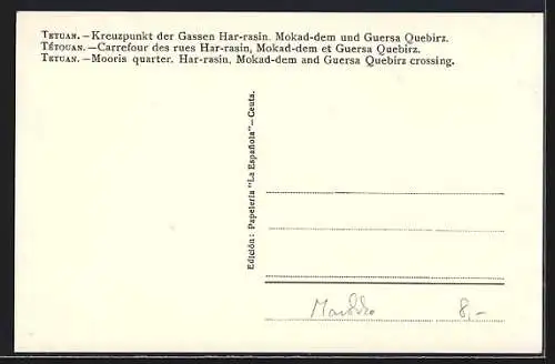 AK Teutan, Barrio Moro, Cruce de las Calles Harrassin, Mokaddem y Guersa Quebirz