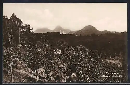 AK Martinique, Berglandschaft mit vulkanischen Gipfeln