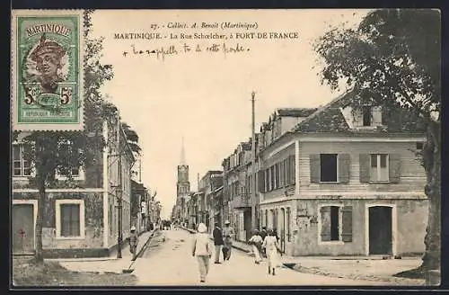 AK Fort de France, La Rue Schoelcher