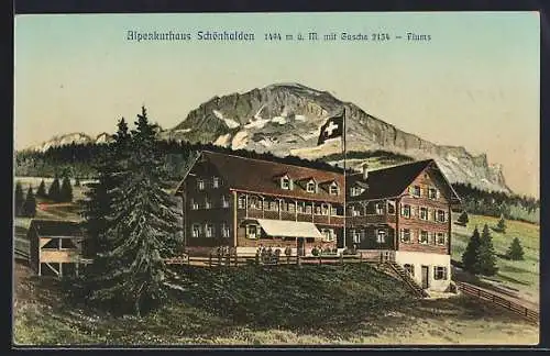 AK Schönhalden /Flums, Alpenkurhaus mit Guscha