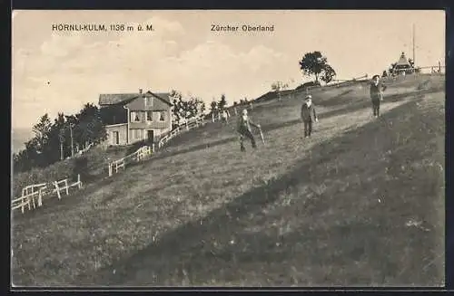 AK Hörnli-Kulm, Besucher am Aussichtspunkt