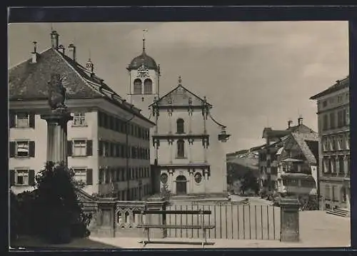 AK Trogen, Dorfplatz mit Kirche