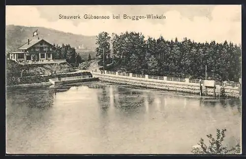 AK Bruggen-Winkeln, Stauwerk Gübsensee mit Gasthaus