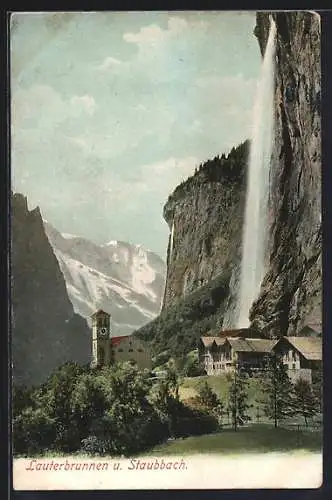 AK Lauterbrunnen, Gesamtansicht mit Staubbach