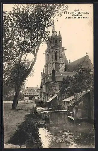 AK La Ferté-Bernard, Le Mail et les canaux