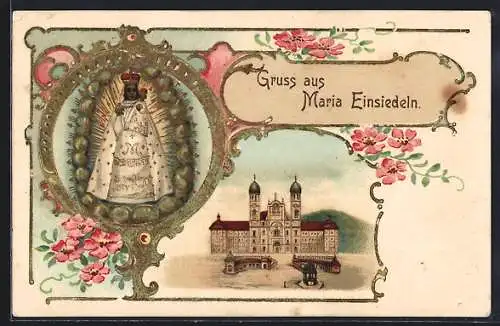 AK Maria Einsiedeln, Ortsansicht, Die Heilige Maria