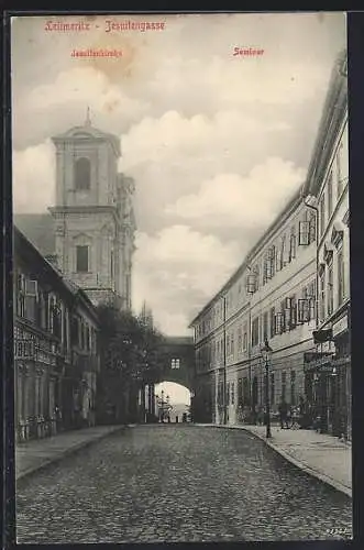 AK Leitmeritz / Litomerice, Jesuitengasse, Jesuitenkirche, Seminar