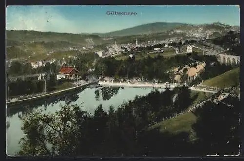 AK Gübsensee / St. Gallen, Teilansicht mit Brücke