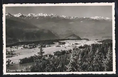 AK Crans-sur-Sierre, Panorama mit Bergen