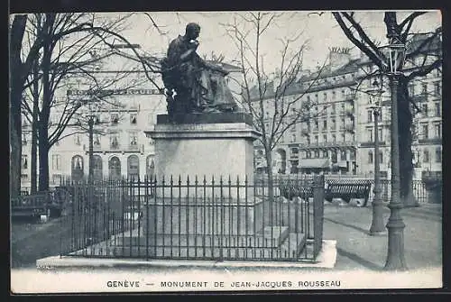 AK Genève, Monument de Jean-Jacques Rousseau