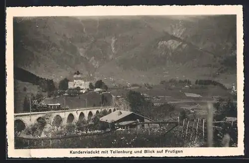 AK Frutigen, Kanderviadukt mit Tellenburg