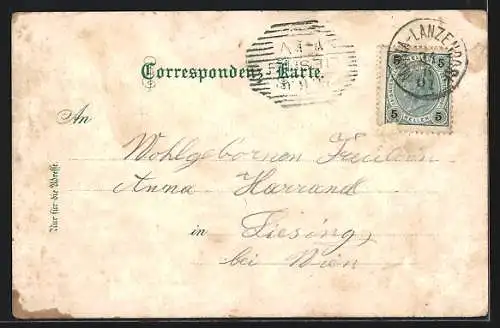 Lithographie Maria Lanzendorf, Calvarienberg, Kirche, Ortschaft