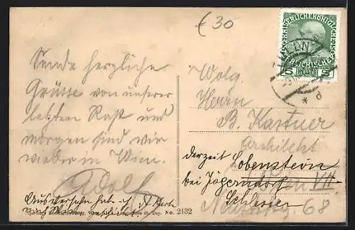 AK Tulln, Wienerstrasse mit Jubiläums Volks- und Bürgerschule