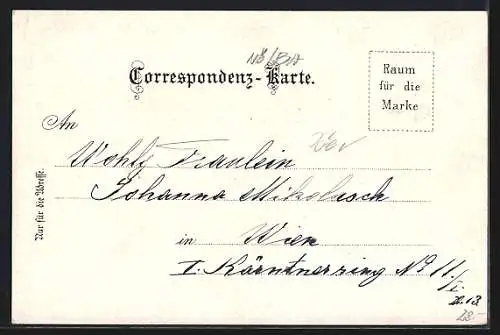 Lithographie Heiligenkreuz / Baden, Stiftseingang, Totalansicht