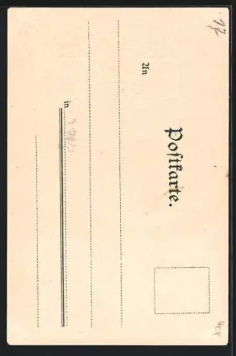 Lithographie Innsbruck, Maria-Thersienstrasse gegen die Berge, Passepartout mit Wappen