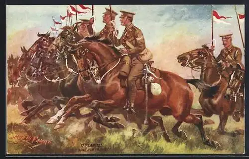 Künstler-AK Harry Payne: 17th Lancers, A Charge for the hill