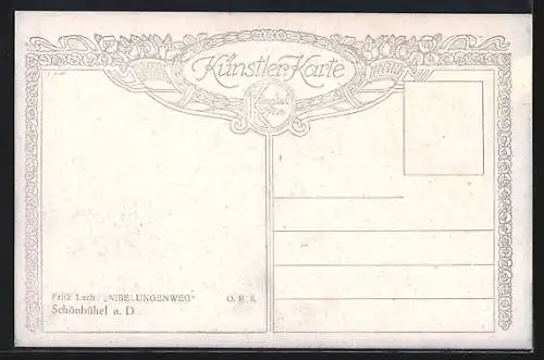 Künstler-AK Schönbühel a. D., Nibelungenweg, Blick zum Ort