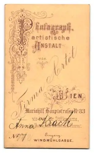 Fotografie Firma Ártót, Wien, Mariahilf Hauptstrasse 33, Porträt Anna Krach