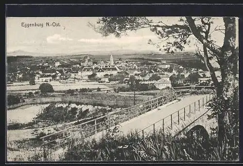 AK Eggenburg /N.-Ost., Teilansicht mit Brücke