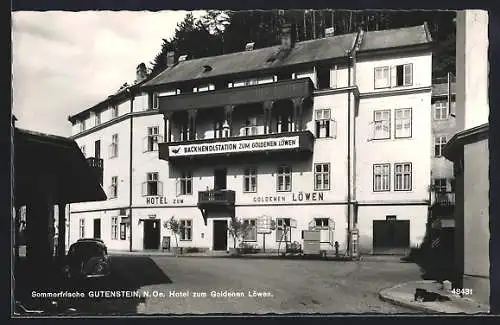 AK Gutenstein /N.-Oe., Hotel zum Goldenen Löwen