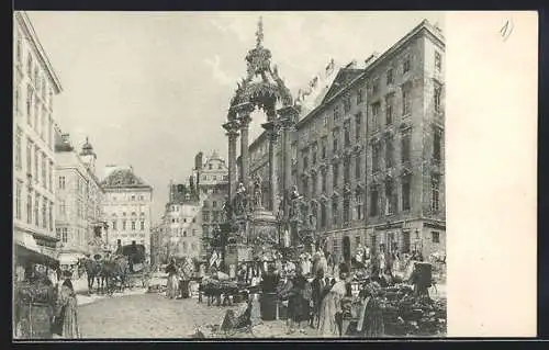 AK Alt-Wien, Hoher Markt mit Brunnen