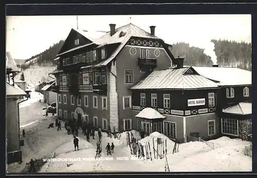 AK Puchenstuben, Hotel Burger im Schnee