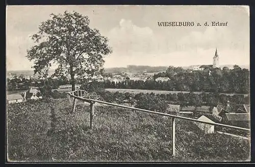 AK Wieselburg a. d. Erlauf, Teilansicht mit Bäumen